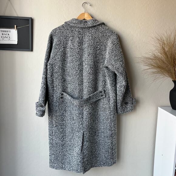 J. Crew Relaxed Italian Topcoat Gray Winter Jacket in Herringbone Size 0 - Picture 6 of 10